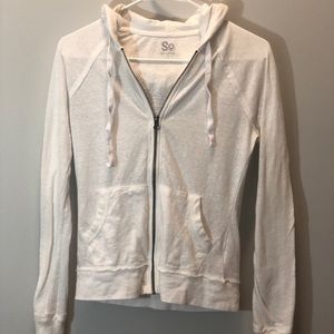 White hooded Zip up jacket